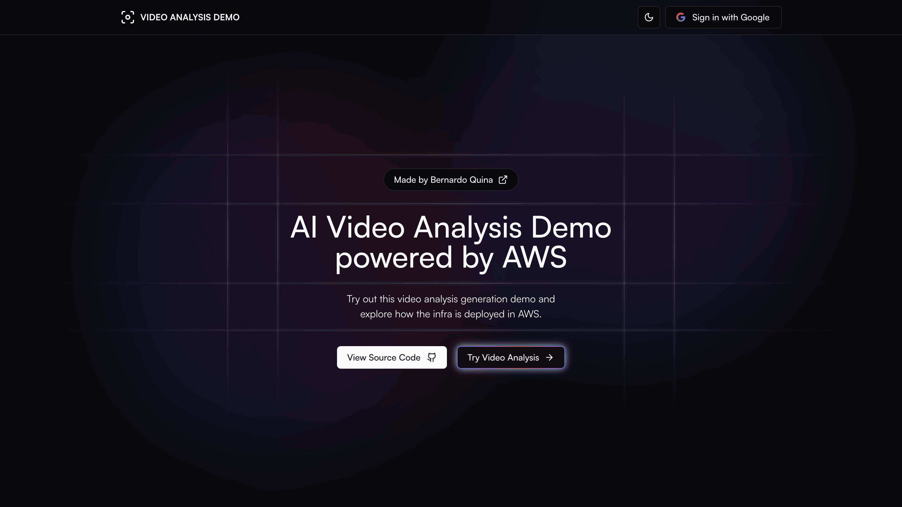 Latest project screenshot - AI Video Analysis Demo